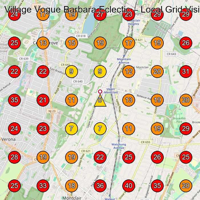 Village Vogue Barbara Eclectic GeoGrid visibility map for Women'S Clothing Store in Livingston